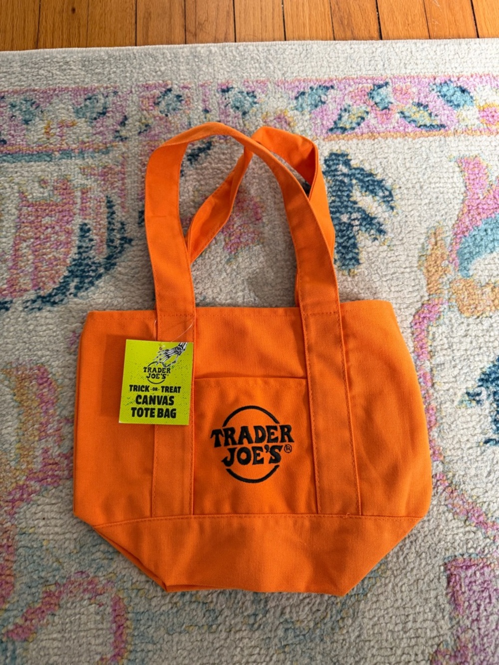 Trader Joe's Orange Canvas Tote Bag